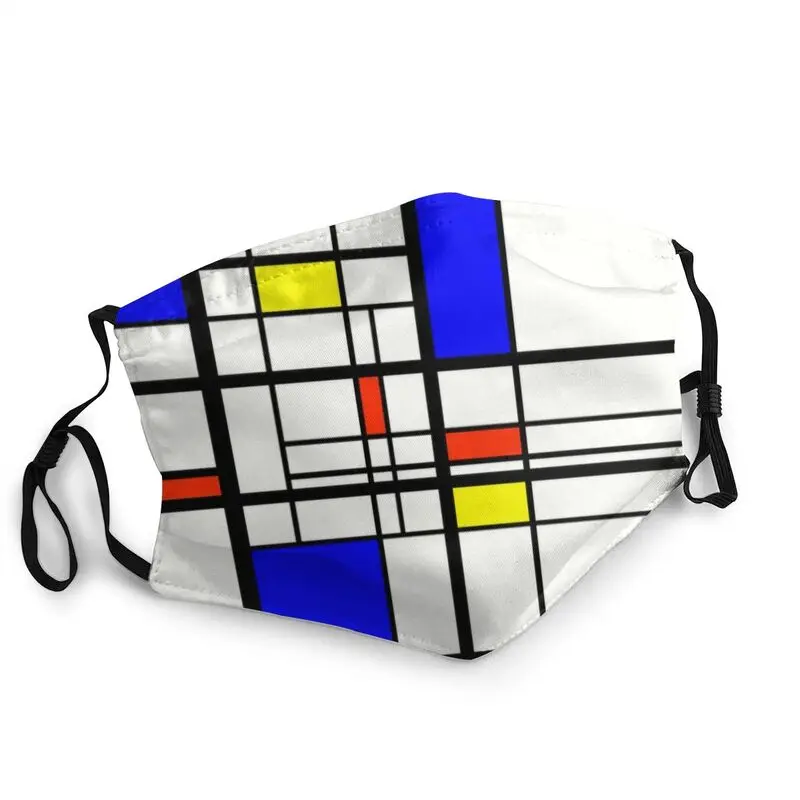 

De Stijl Piet Mondrian, маска для лица, мужская маска против пыли, современное искусство, дышащая маска для рта