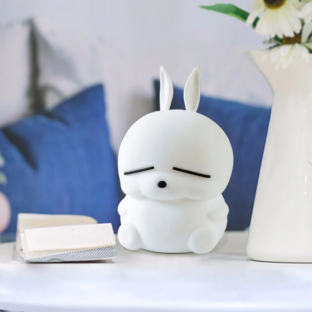 Mashimaro светодиодный ночник с сенсорным датчиком, цветной USB мультяшный силиконовый светильник с кроликом, прикроватная лампа с кроликом для детей, подарок для малышей