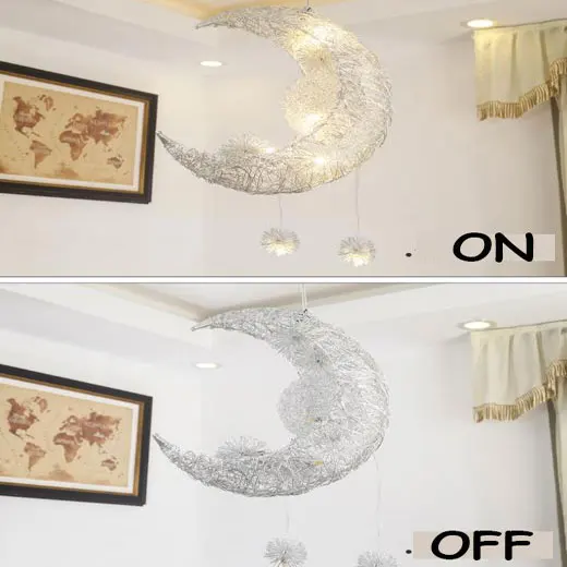 Современные подвесные потолочные лампы луна звезда люстра детская спальня