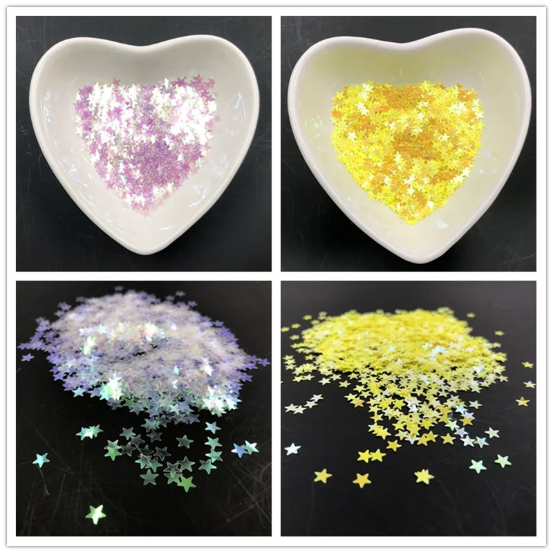 

5g 4/5mm Transparent And Yellow Crystal Nail Polish Sequins Fingernail Piece DIY Paillettes 3D Nail Art Decoration Lentejuelas