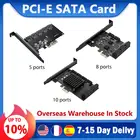 Карта PCI-E SATA, PCI-E 1X карты PCI Express на SATA 3,0, 5 портов, 8 портов, 10 портов SATA III, платы адаптера расширения 6 Гбитс, дополнительная карта