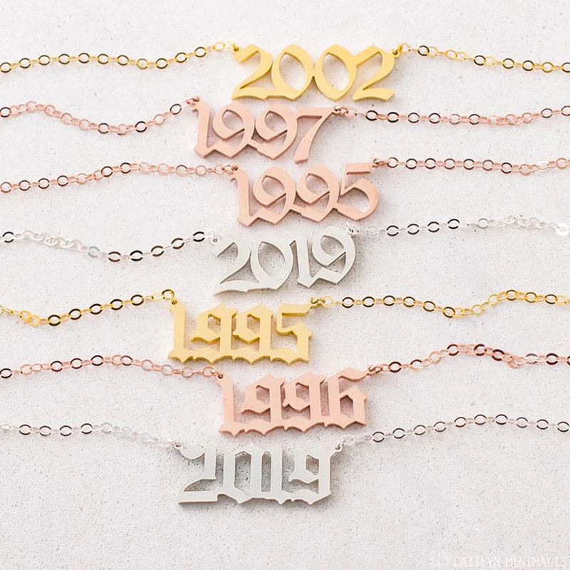 

Customized year birthday necklace minimalist fashion creative girlfriends couple clavicle chain