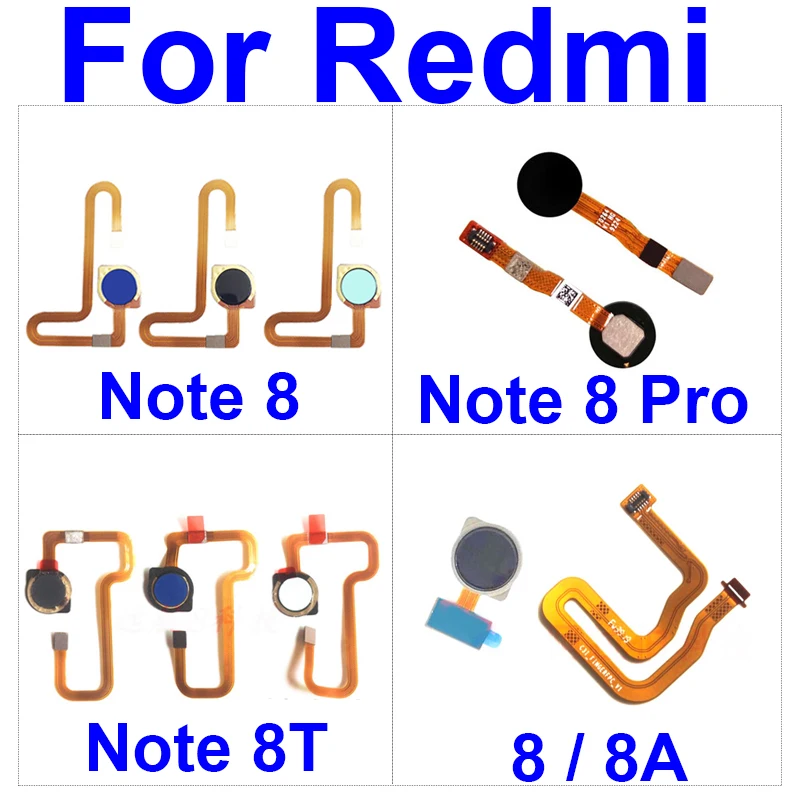 

Black Home Button Flex Ribbon Cable For Xiaomi Redmi Note 8 8T 8A Pro Menu Key Fingerprint Recognition Sensor Flex Cable Repair
