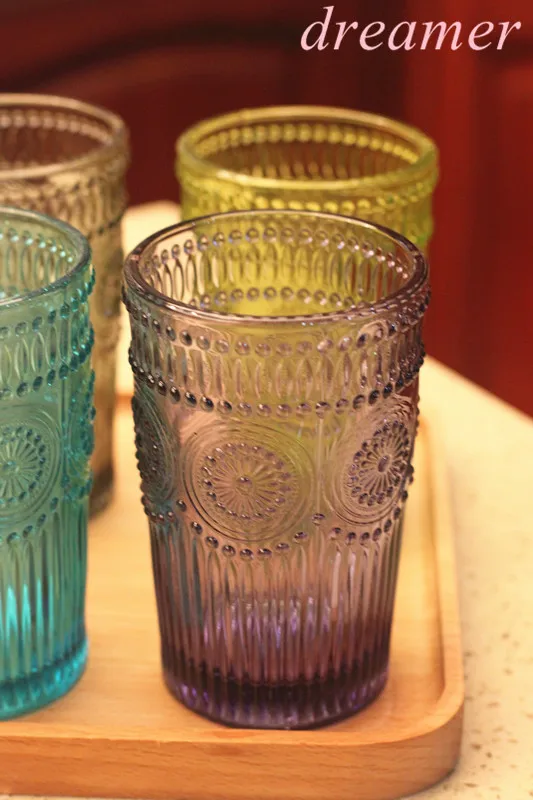 Новый год 1 шт красочные винтажные стеклянные рельефные молочные чашки Кружка