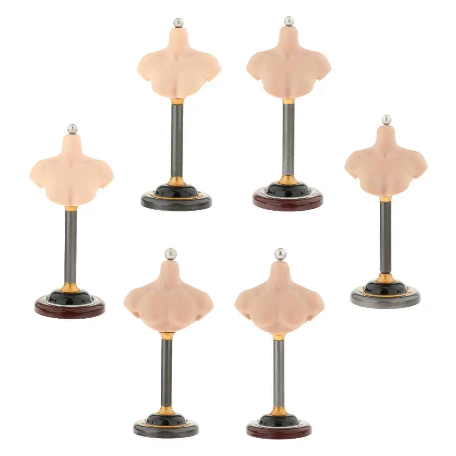 

1/6 Male Female Bust Stand Half Bust Base Stand Platform 1:6 Scale Male Female Figure Bust Stand for Sunglasses Hats