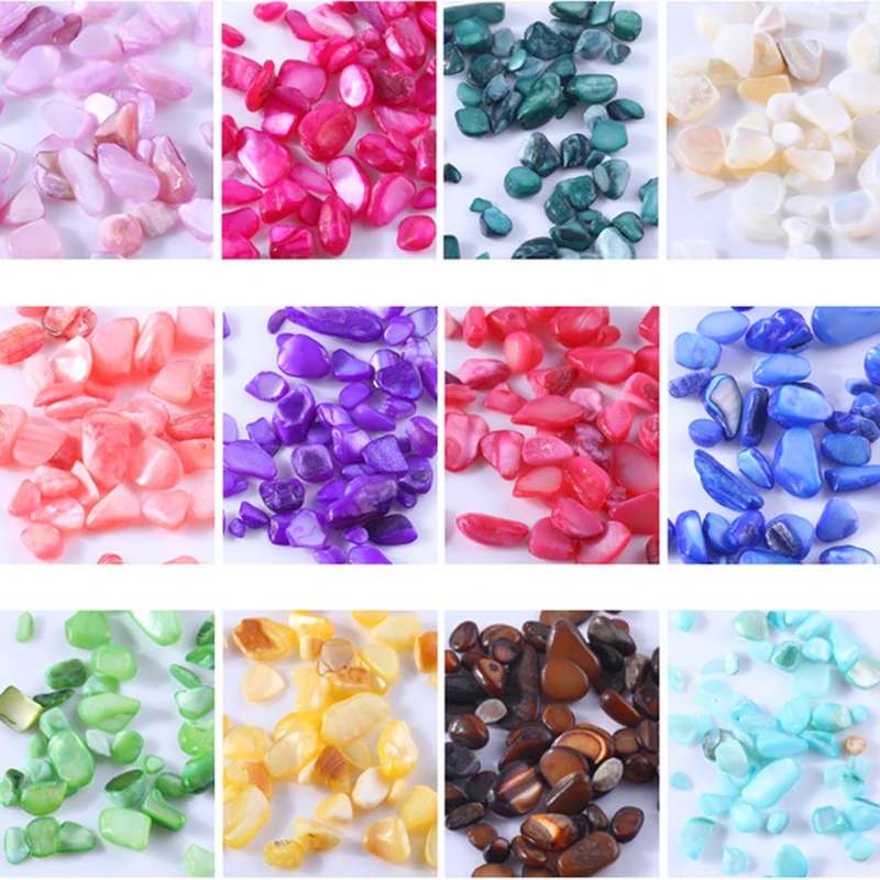 12 Grid Colorful Shell Stones With Tweezers Candy Color Nail Art Decoration Irregular Stone For Gel Polish Accessory | Красота и