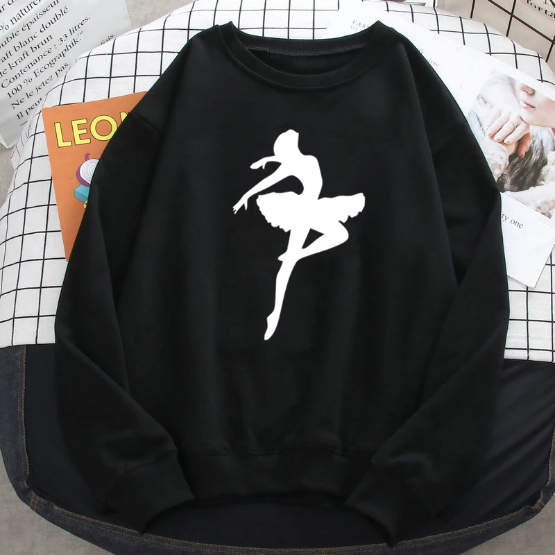 

Женские розовые свитшоты, пуловеры для танцев A girl, Повседневные базовые Топы в стиле хип-хоп с длинным рукавом и капюшоном для балета и осен...