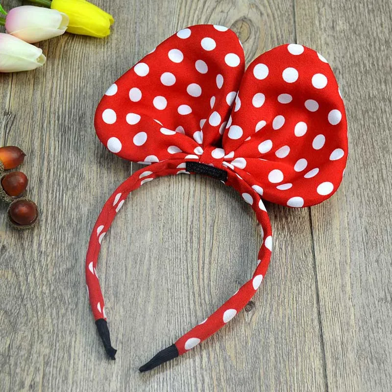 1 шт. Милая повязка на голову с бантом Минни красная волнистая ушками мыши для
