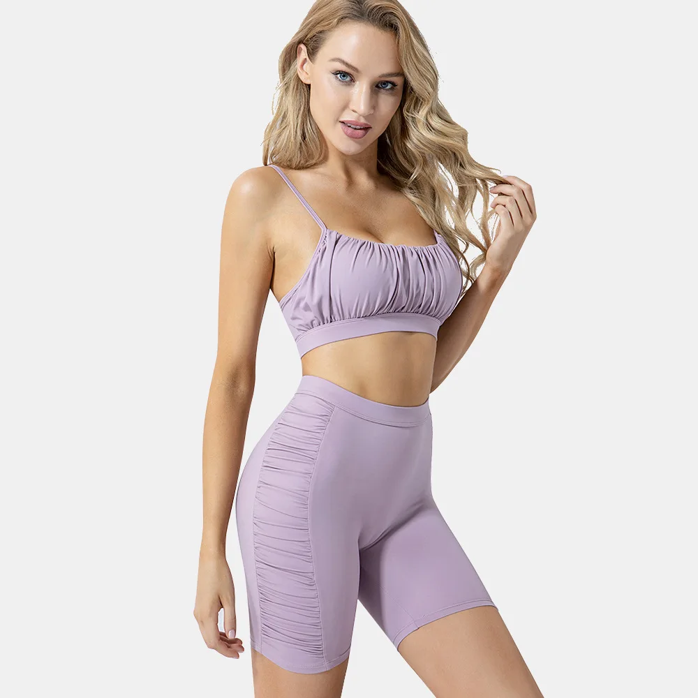

Womens Yoga Set Fitness Clothing Sportswear Gym Wear Sexy Yoga Outfit Bodysuit Fitness Short Bra 2 Pieces Activewear Set