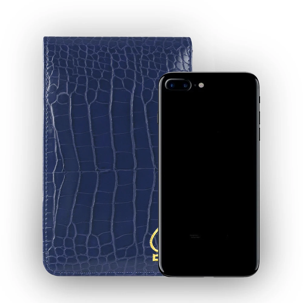 Держатель карты для гольфа из кожи ручной работы с узором крокодиловая кожа