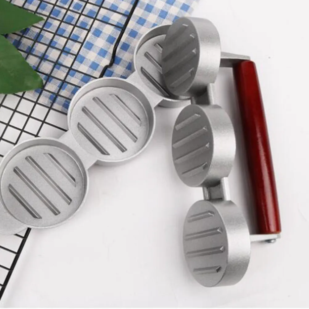 

Hamburger Maker Triple Burger Press Round Shape Non-Stick Chef Cutlets Hamburger Meat Beef Grill Burger Press Patty Maker Mold