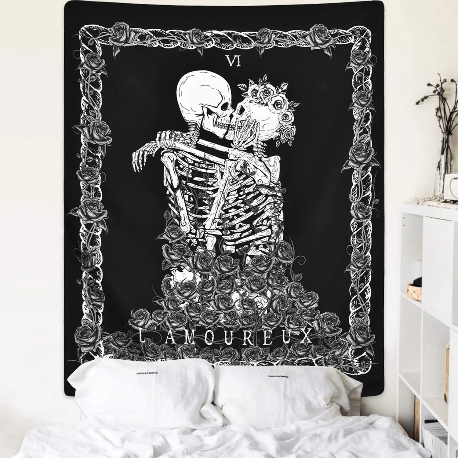 Настенный гобелен в виде черепа из полиэстера с рисунком мандалы|Гобелен| |