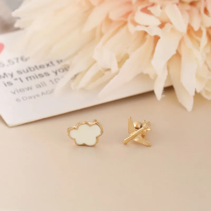 

Fashion Women Cloud Airplane Small Stud Earrings Party Jewelry Gifts