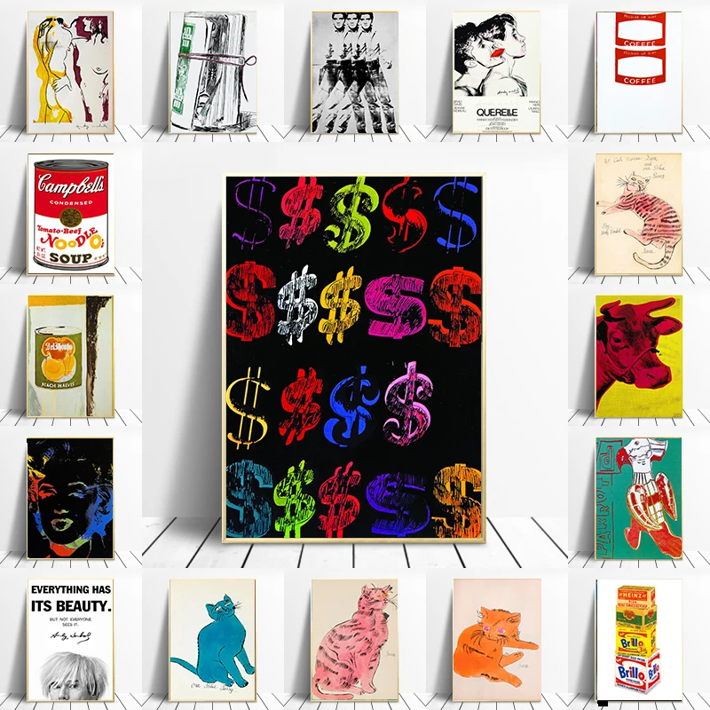 Поп-арт принты Энди вархол три мускутеров кошка Монро Абстрактное Искусство