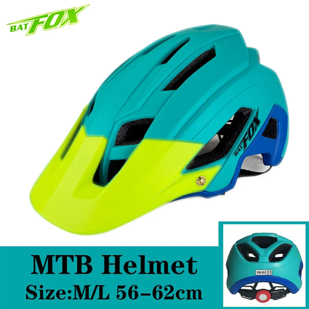F692-Blue-Green BATFOX велосипедный шлем MTB велосипедный шлем для мужчин Сверхлегкий дышащий шоссейный велосипед горный велосипедный шлем для женщин Casco Ciclismo - Цвет: F692-Blue-Green