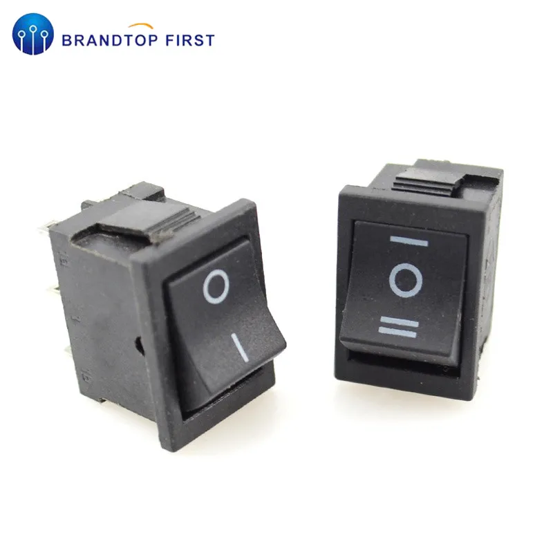 AC 6 a/250 V 10 A/125 V 6 Pin 21*15mm 2 положения 3 положения лодка кулисный переключатель вкл. Выкл. Переключатель KCD1 черный 21x15mm