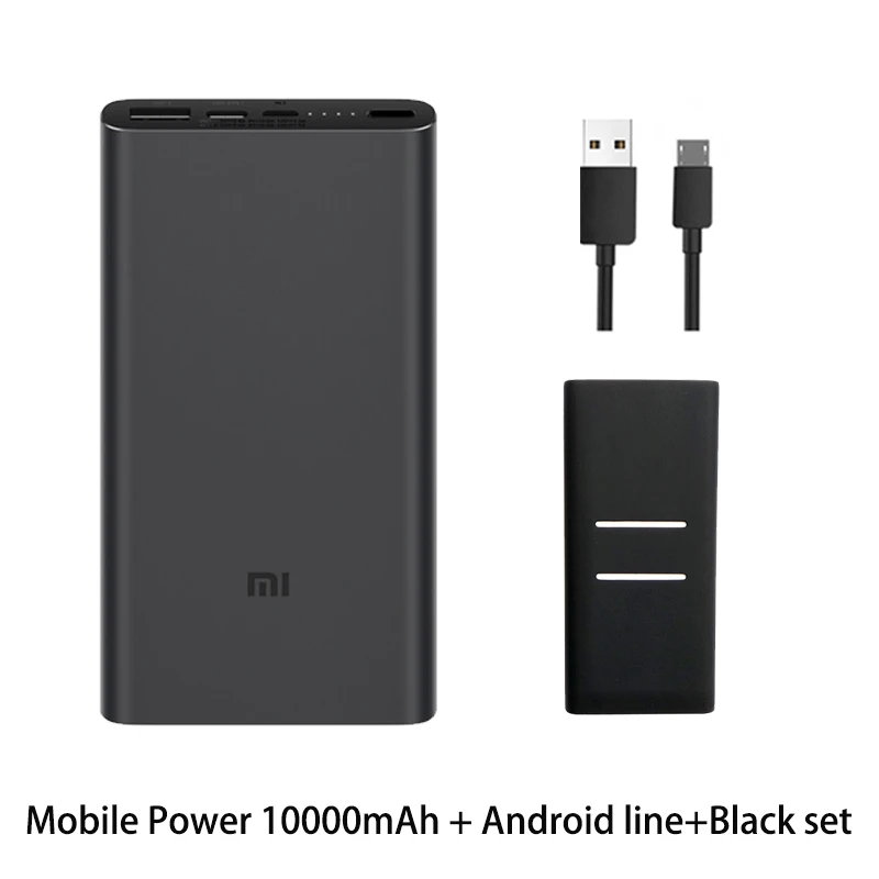 Xiao mi 10000 мАч Внешний аккумулятор 3 2 Pro USB-C Двусторонняя Быстрая зарядка 18 Вт Двойной вход выход PLM12ZM Xiao mi 10000 мАч - Цвет: black add b a