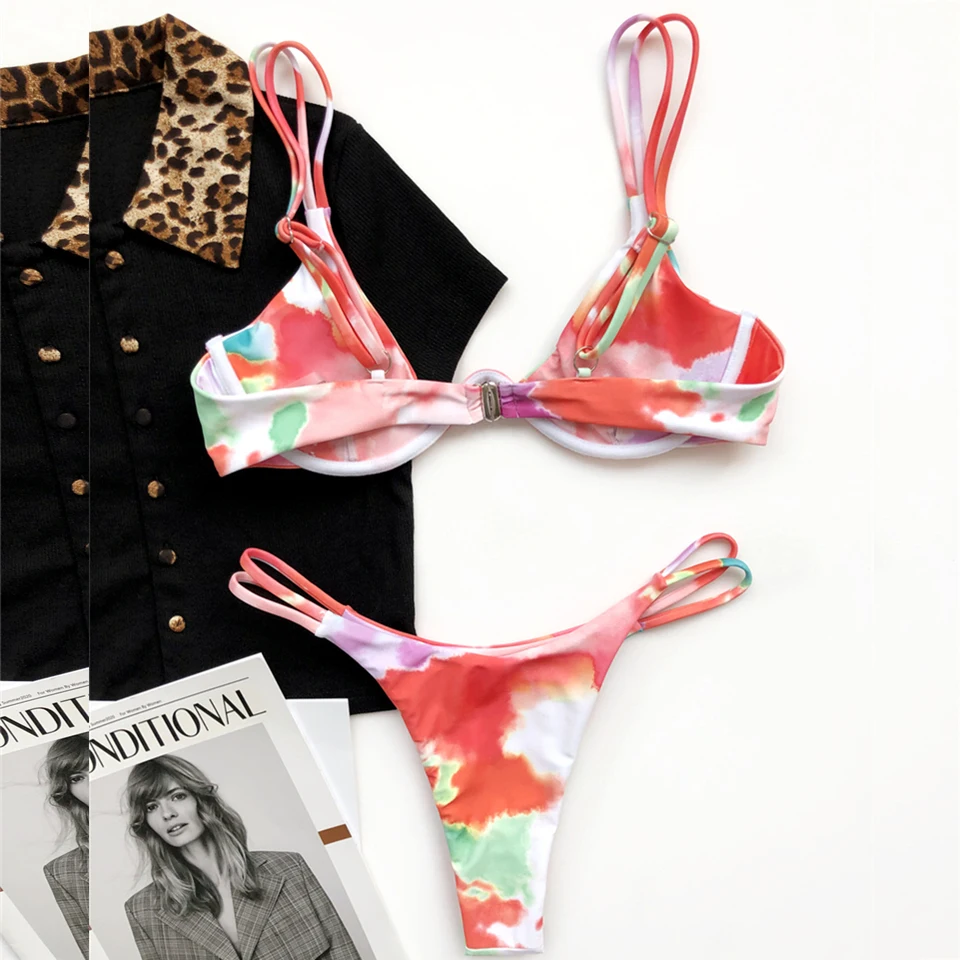

Bikini Women Tie Dye Swimwear Fashion Swim Suit Sexy Bathing Suit Biquini Mujer Mini Bikinis Female Beachwear