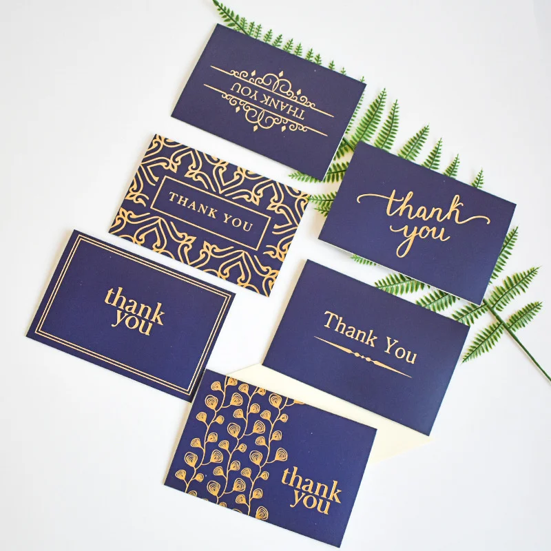 

5pcs New Product Rectangular Greeting Card "Thank You" Message Card With Envelope Invitation Can Be Handwritten Thank You Card