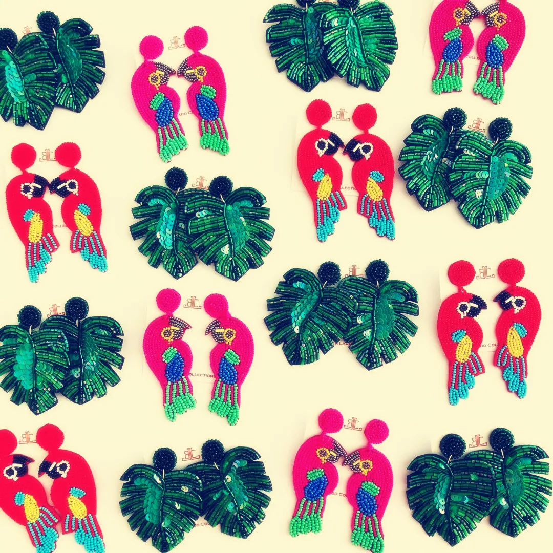 Miwens красочные бусины ручной работы птицы листья Висячие серьги для женщин Санта