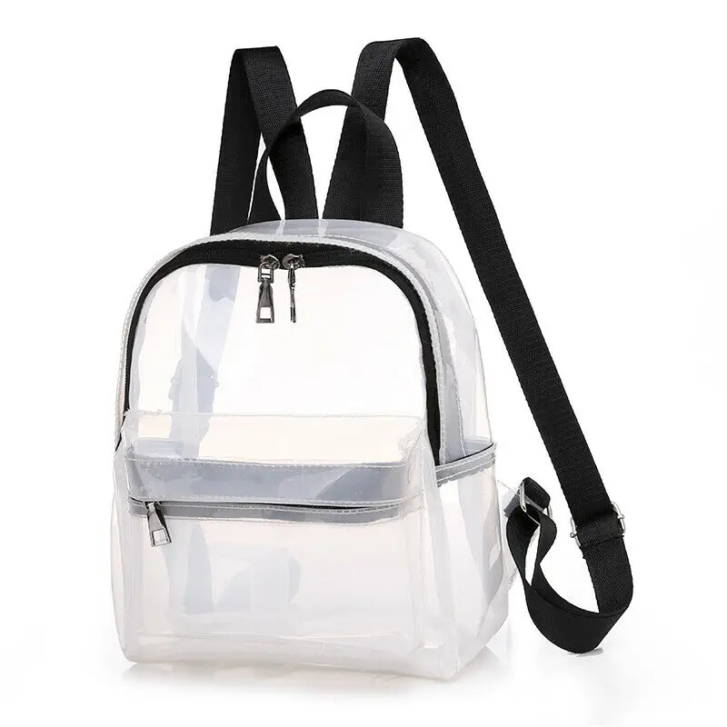 

Fashion Unique Clear Transparent PVC See Through Mini Backpack Cute Fashion Casual Small School Book Shoulder Bag