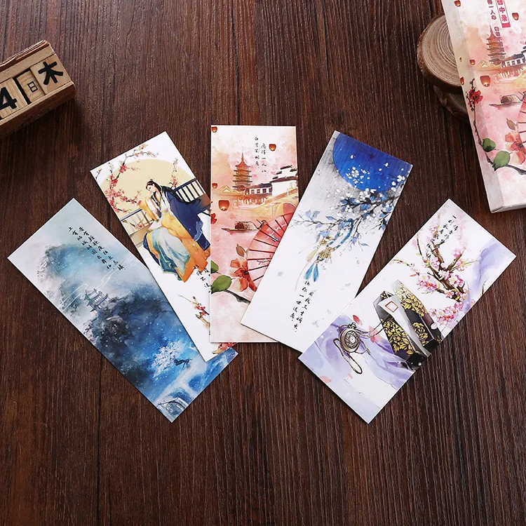 30 шт./компл. закладки в китайском традиционном стиле красочная милая Бумажная