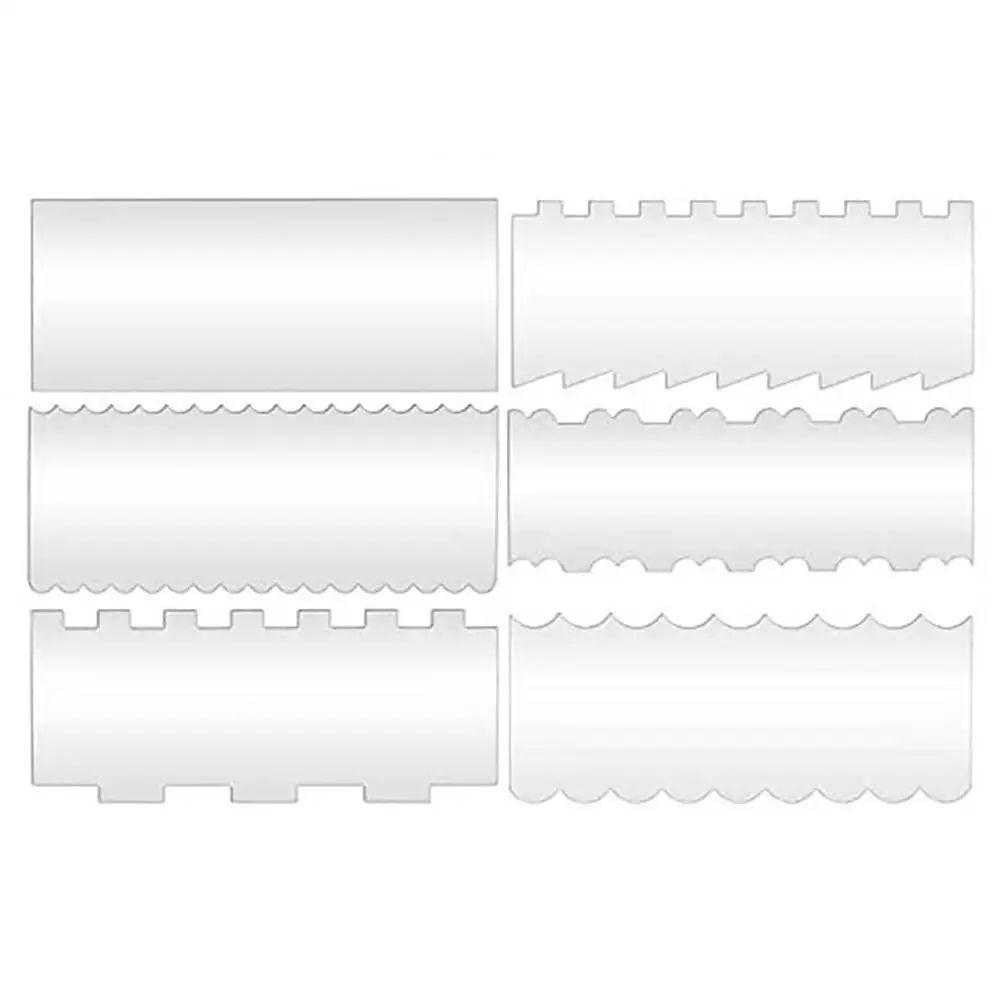 

Акриловый скребок для торта 6 шт., простой и практичный инструмент для выпечки, разные формы, узоры, для края торта