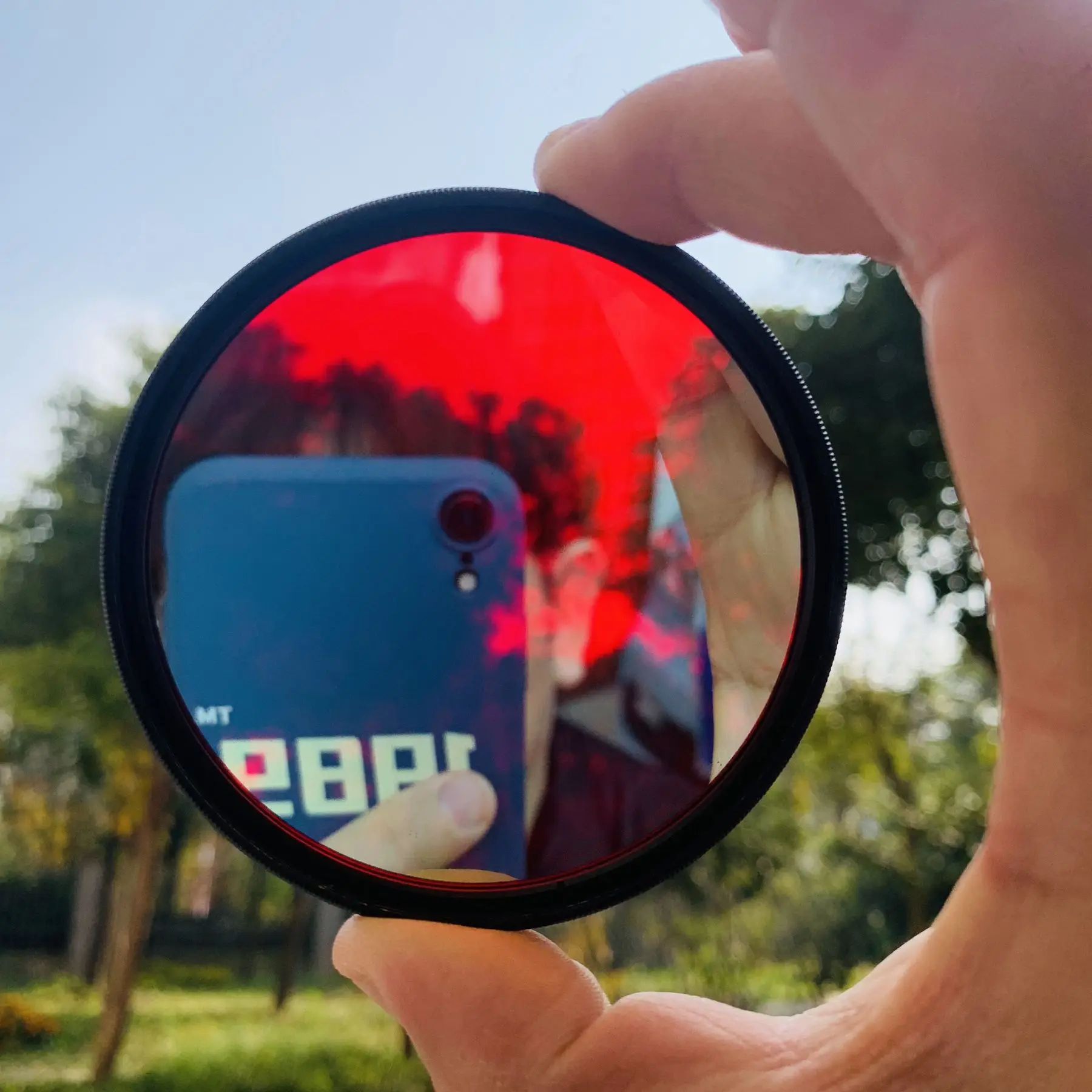 Размер диаметр 77 мм с металлической фоторамкой красные огни 650 нм стеклянный