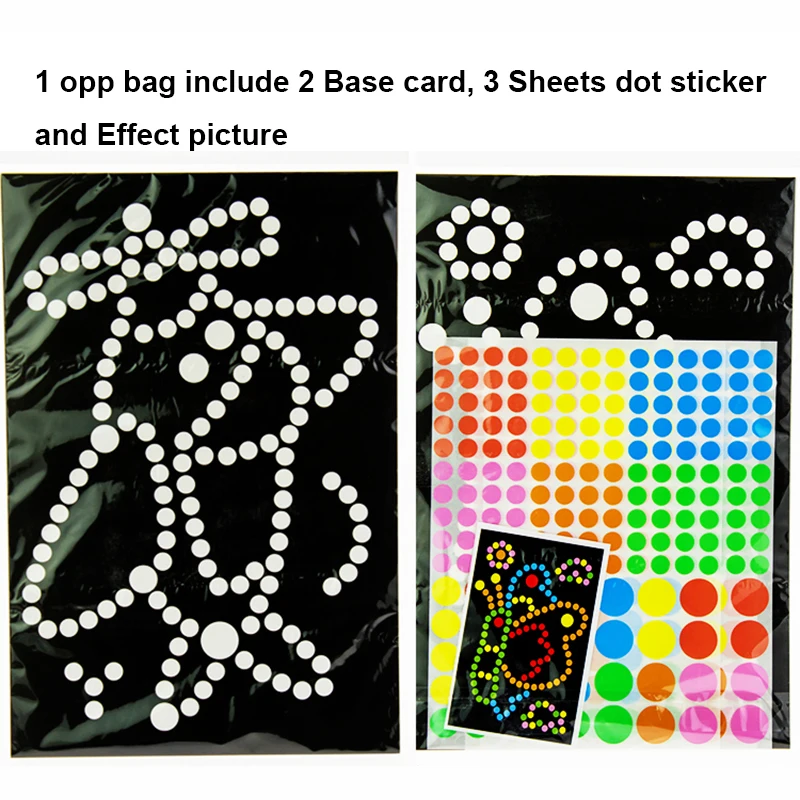 Наклейки-пазлы в горошек для детей милые разноцветные Мультяшные Обучающие