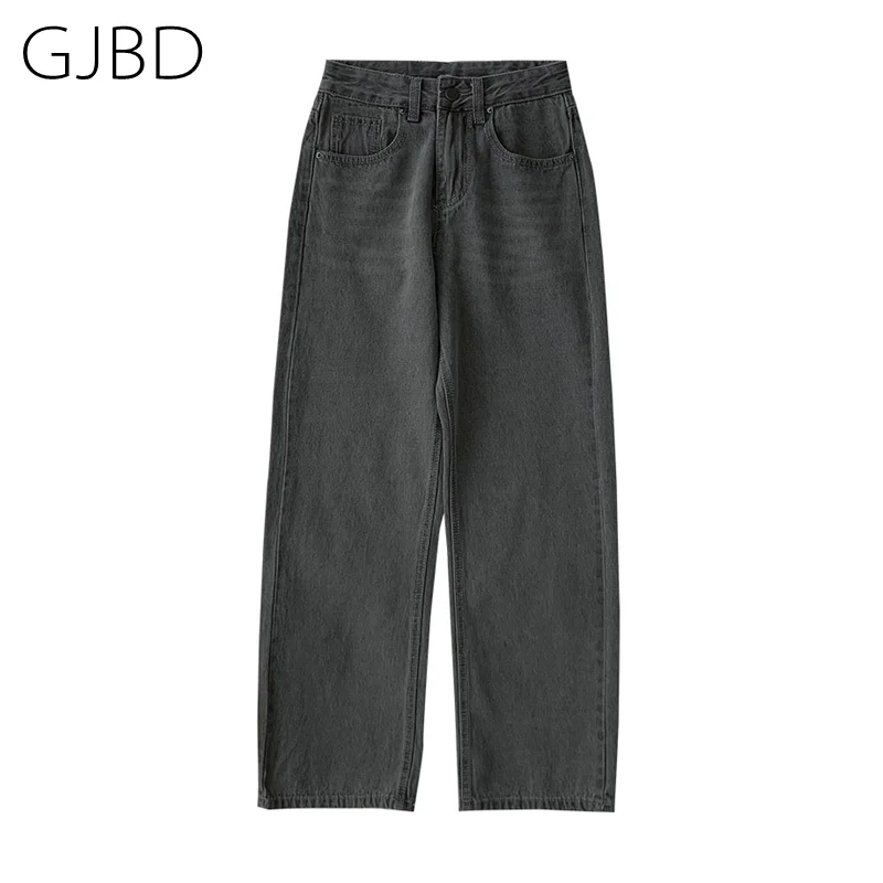 

Vintage Jeans Woman High Waist 2021 Spring Casual Streetwear Grey Femme Denim Trouser Baggy Classic Wide Leg Long Pants