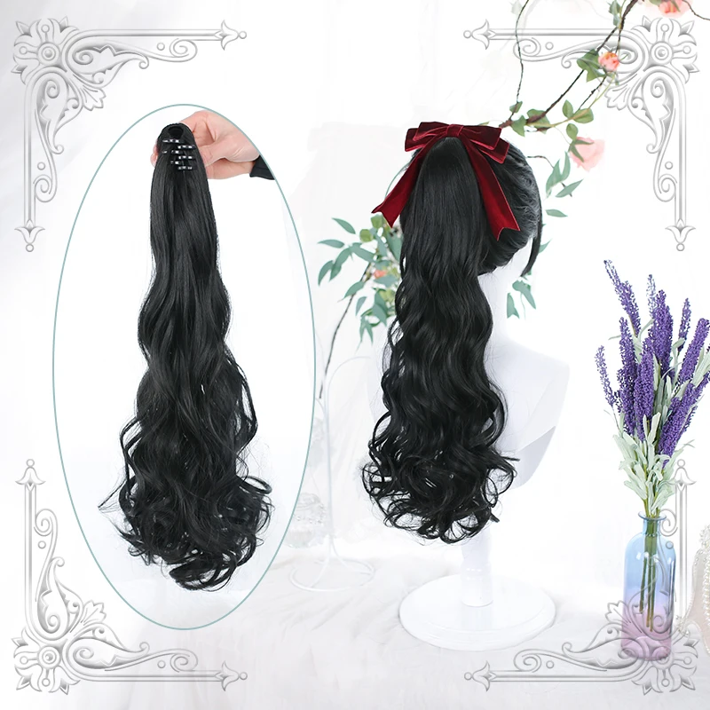 

Medium-Length Curly Single Horsetail Hair Piece Invisibility Traceless Hair Tail Woman Wig Accessory Cosplay Party