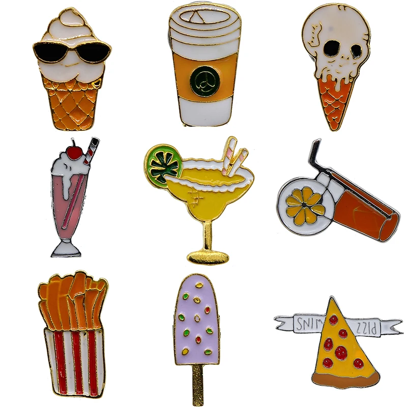 Оптовая продажа значок в виде чашки для напитков винный бокал мороженого