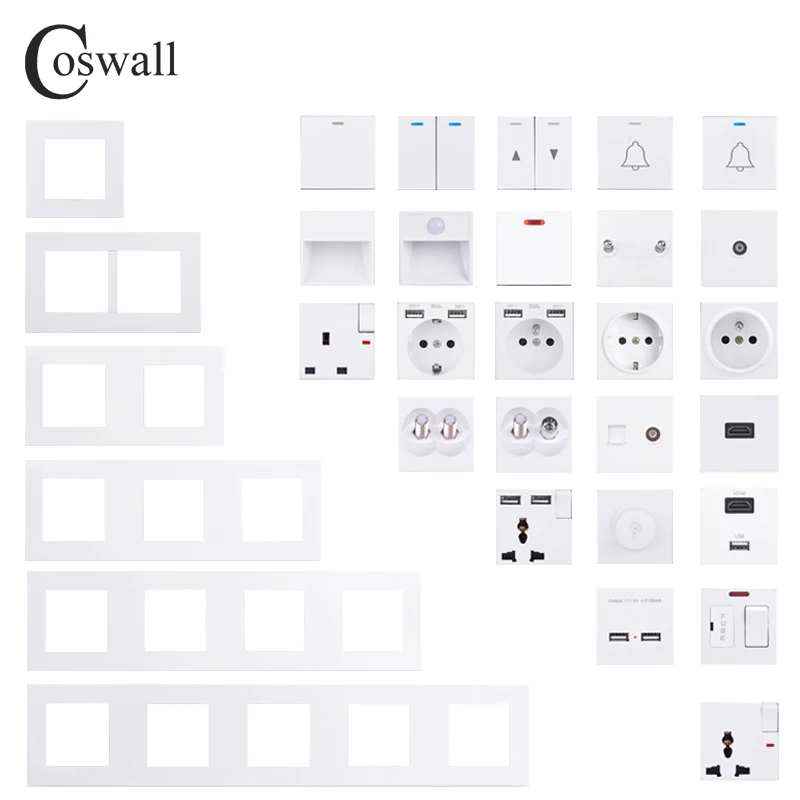 Настенная розетка COSWALL Европейского испанского русского стандарта с заземлением