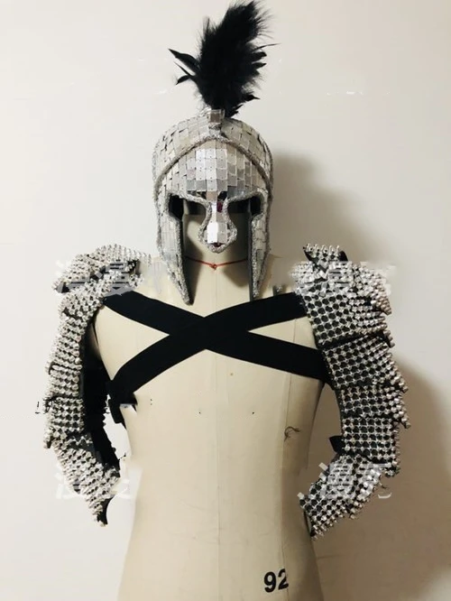 Костюм для косплея Древний Римский Воин зеркальная одежда представлений ночного