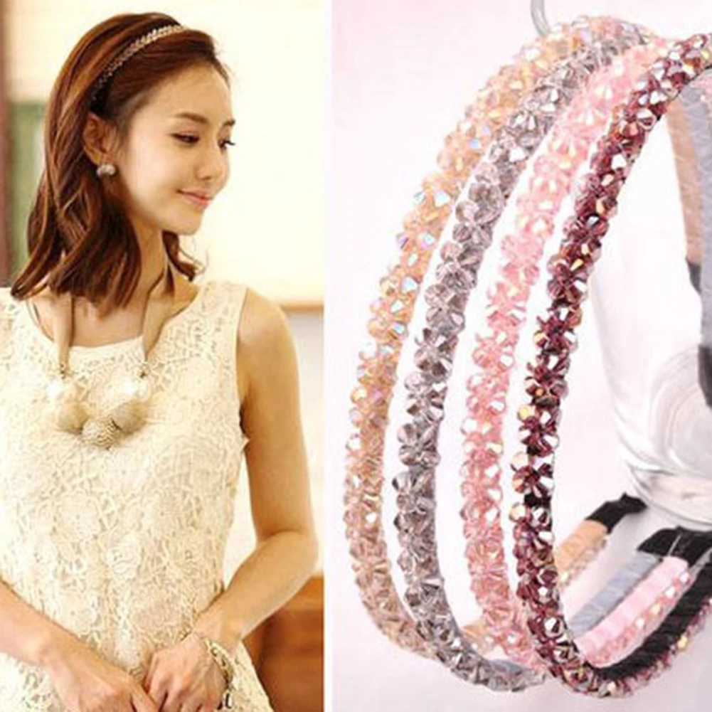 

Crystal Beaded Hair Band 2021 Fashion Headwear Girl Women Handmade Hair Accessories Headwear Pearl Flower Headband