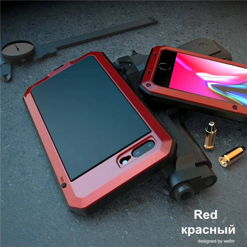 Red Роскошный защитный металлический алюминиевый чехол для телефона Doom для iPhone 11, чехол XS MAX XR X 6 6S 7 8 Plus 5S SE 5 5C, противоударный чехол - Цвет: Red