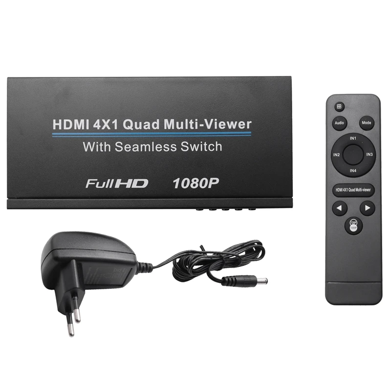 

4X1 Multi-Viewe HDMI Quad Screen Real Time Multiviewer with HDMI Seamless Switcher Function Full 3D 1080P Switcher for PC(EU Plu