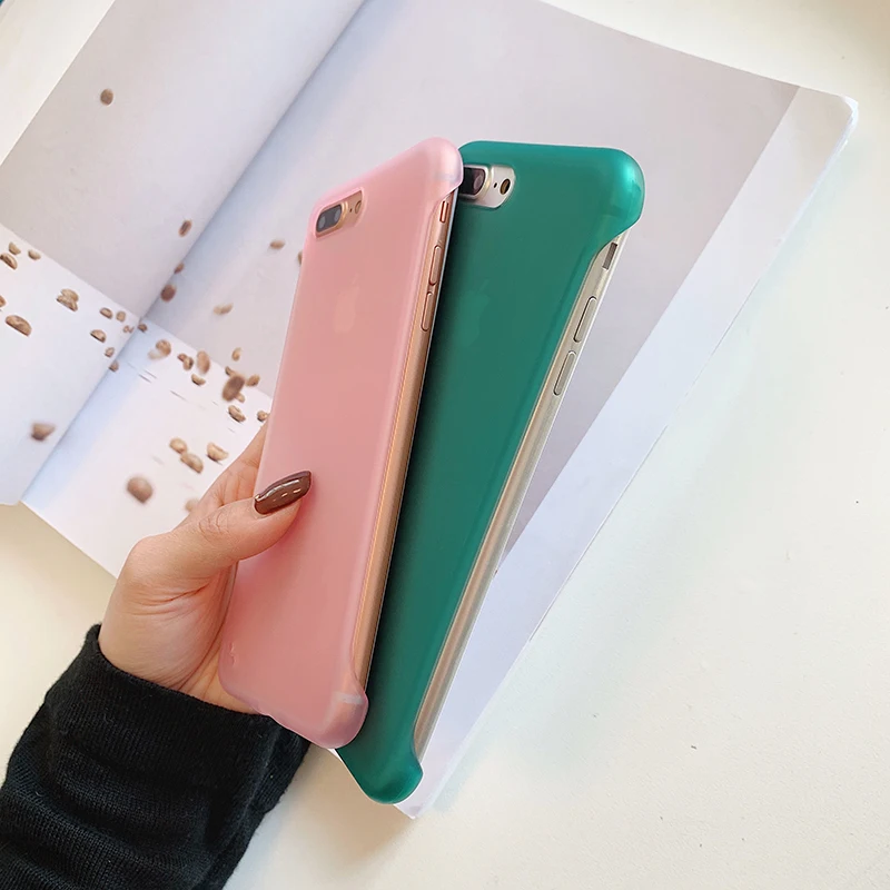 No border I Coque Cover Case For Apple Iphone 7 8 Plus iphone8 iphone7 On Soft Silicone Silicon Matte Transparent Phone Covers |