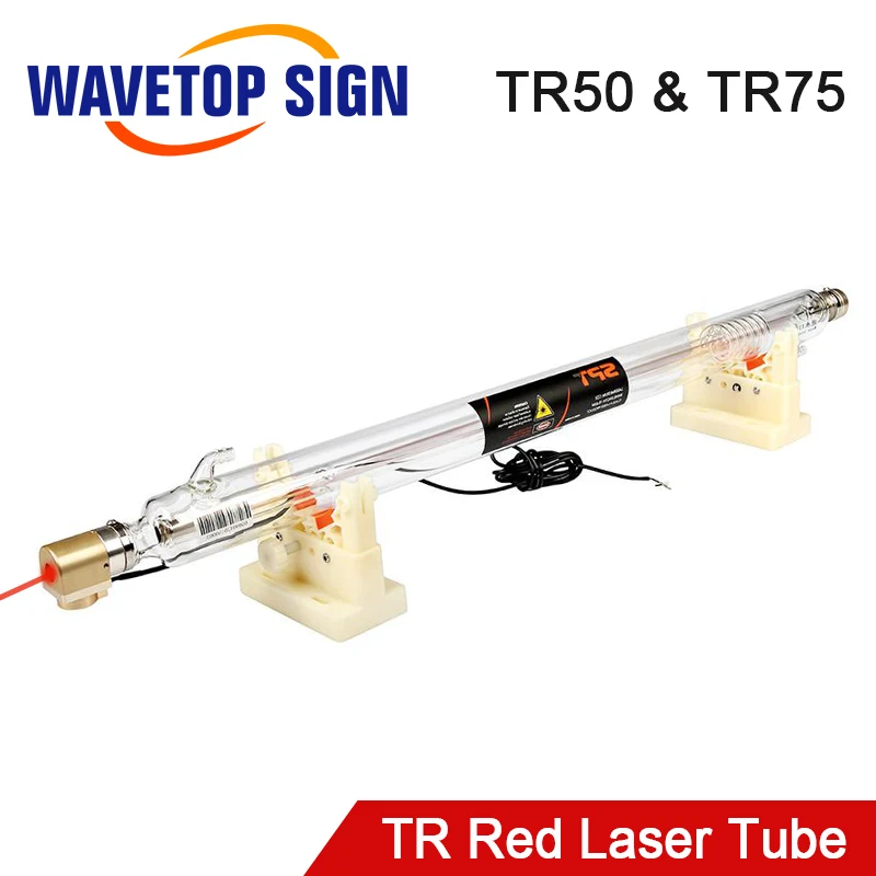 CO2 лазерная трубка WaveTopSign диаметром 50 Вт 75 80 мм с красной стеклянной трубкой для