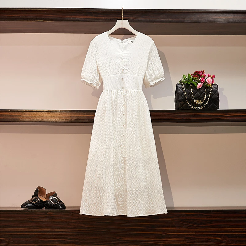 Женское винтажное платье в стиле 90 х Sunmer белое повседневное пляжное большого