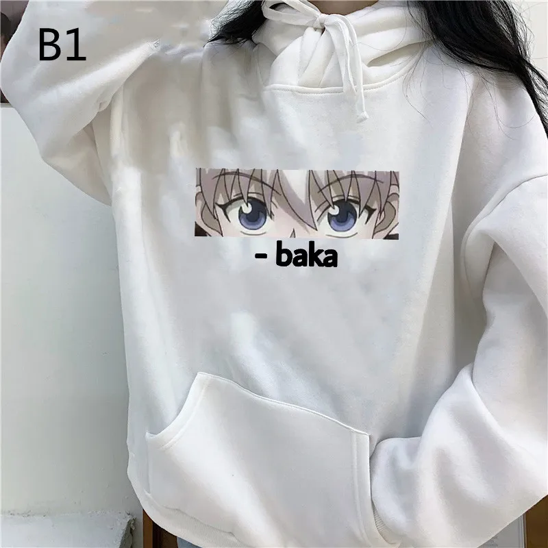 

Худи Hunter x Hunter Killua BAKA с японским аниме кавайная мультяшная Толстовка для мужчин и женщин Харадзюку хип-хоп свободные свитшоты женская одежда