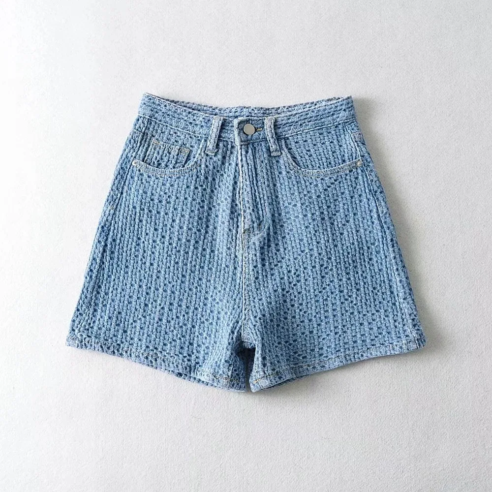 

Retro Denim Shorts for Women 2021 Summer New Loose Slimming Wide-Leg Pants High Waist A- line Pants Woven Hot Pants Ins