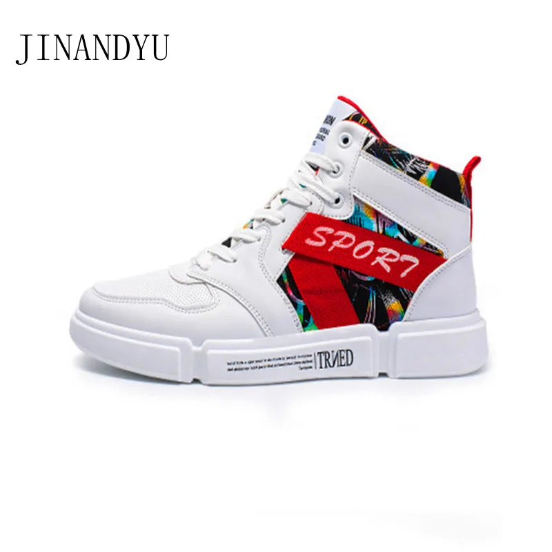 

High Top Sneaker Male Classic Black White Trainers Mens Shoes Casual Fashion Sport Shoes for Men Sneakers 2021 Mens Red Shoes