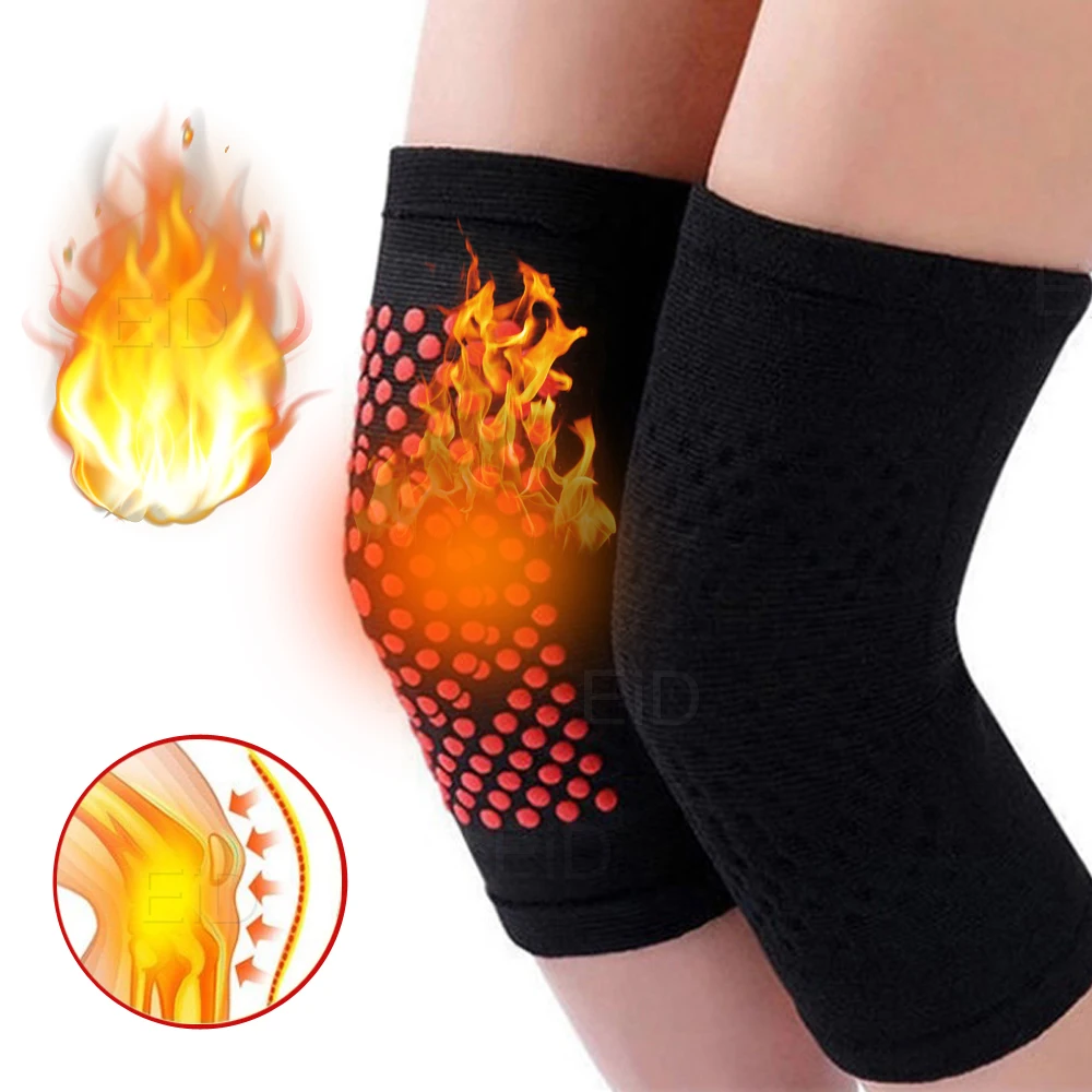 2pcs Self Heating Support Knee Pads Knee Brace Warm for Arthritis Joint Pain Relief and Injury Recovery Belt Knee Massager Foot