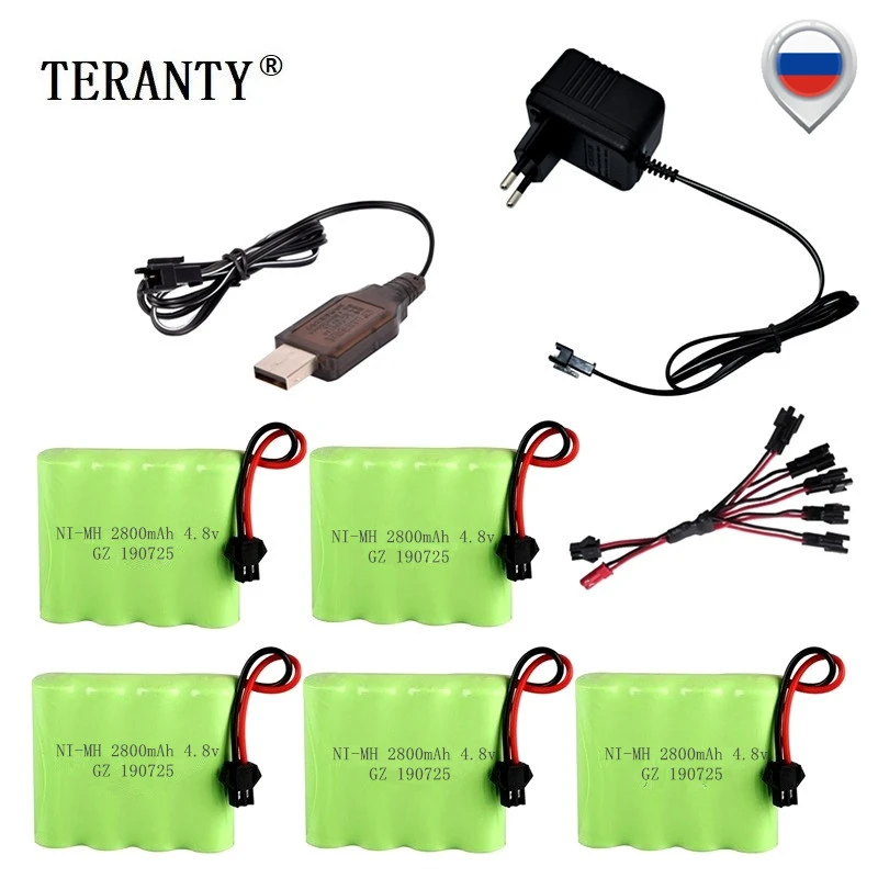 (Штепсельная Вилка SM) никель металлогидридный аккумулятор 4 8 в 2800 мАч + зарядное