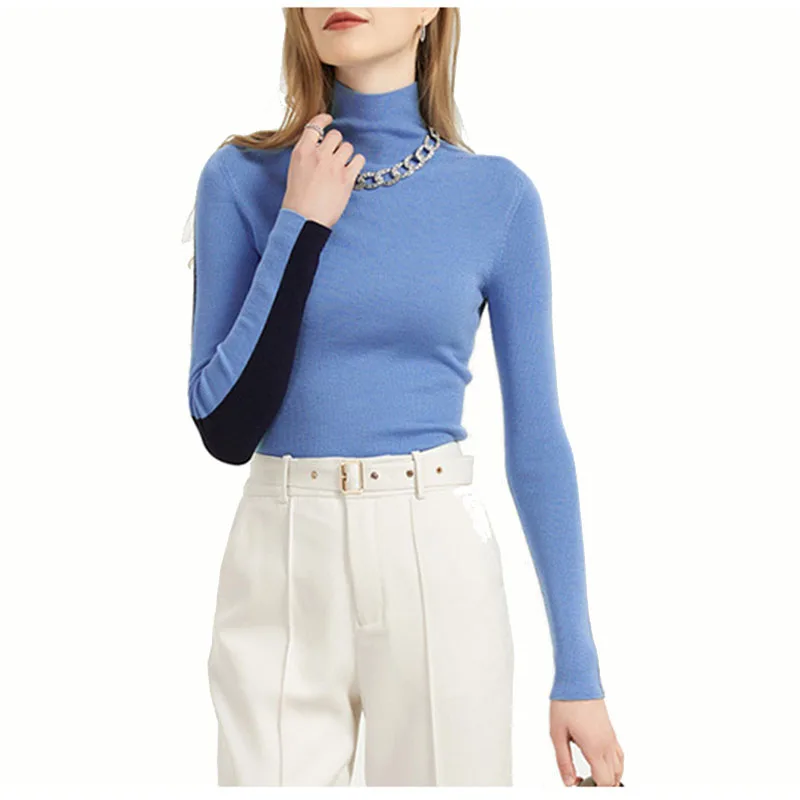 

Knitted Jumper Winter Tops Turtleneck Pullovers Casual Sweaters Women Shirt Long Sleeve LL20530setpfu