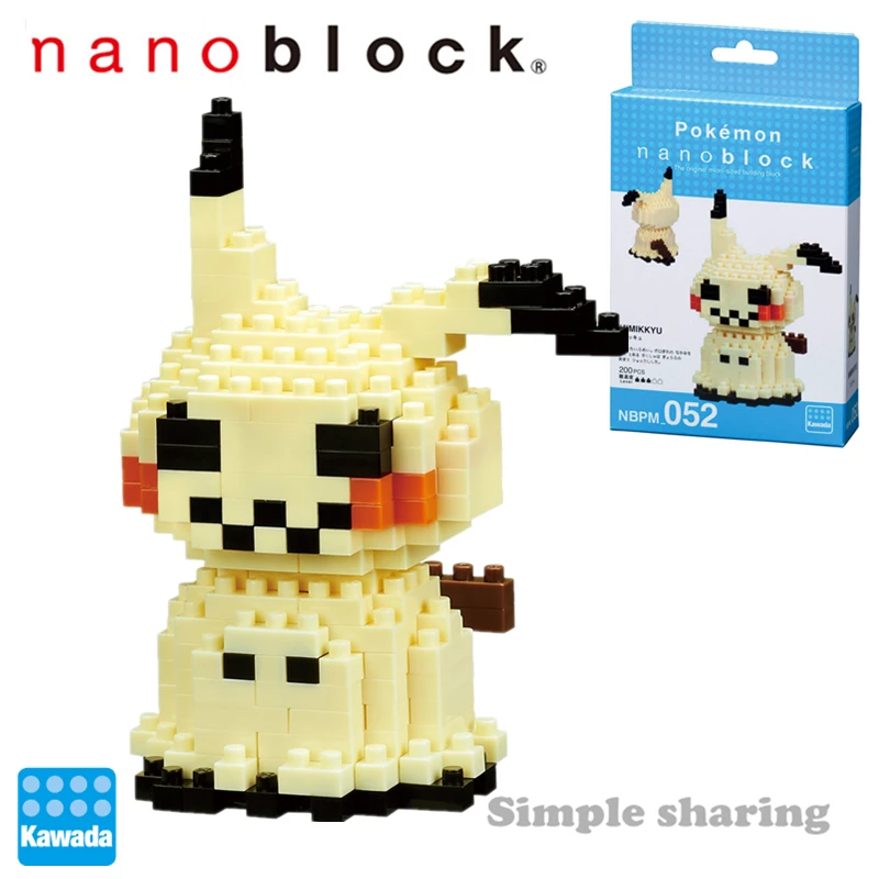 Nanoblock Покемон Пикачу NBPM_052 MIMIKKYU Kawada 210 шт. аниме мультфильм алмаз мини микро