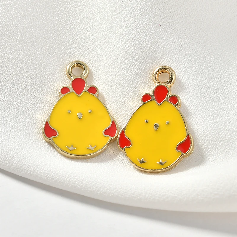 Симпатичные в форме цыпленка 30 шт/партия цветные подвески из сплава diy ювелирные