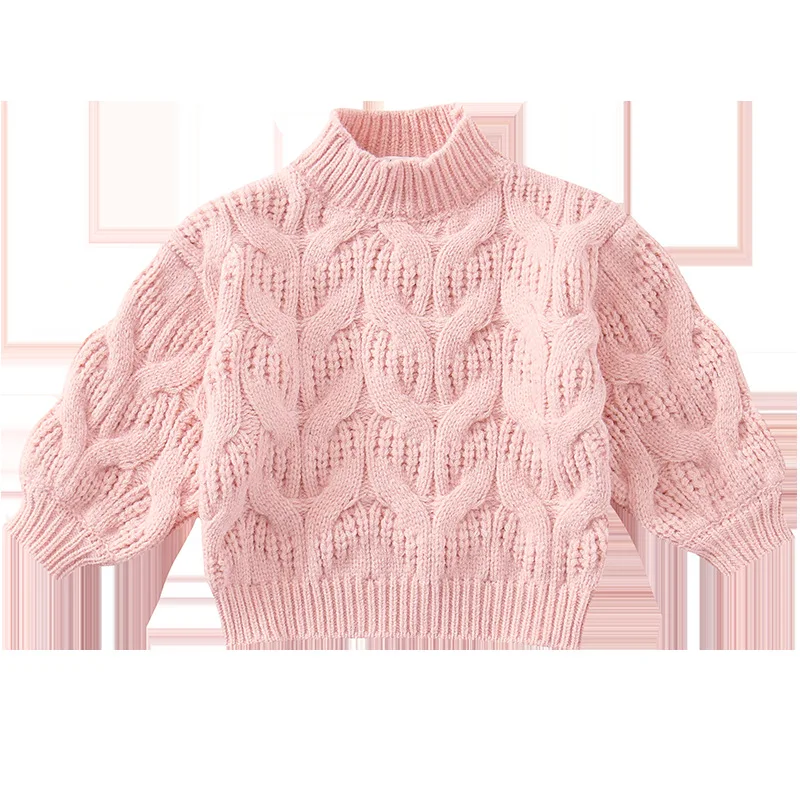 

Girls' Thickened Cable-Knit Sweater 2020 Winter New Korean Style Western Style All-Matching Baby's Top Fashion
