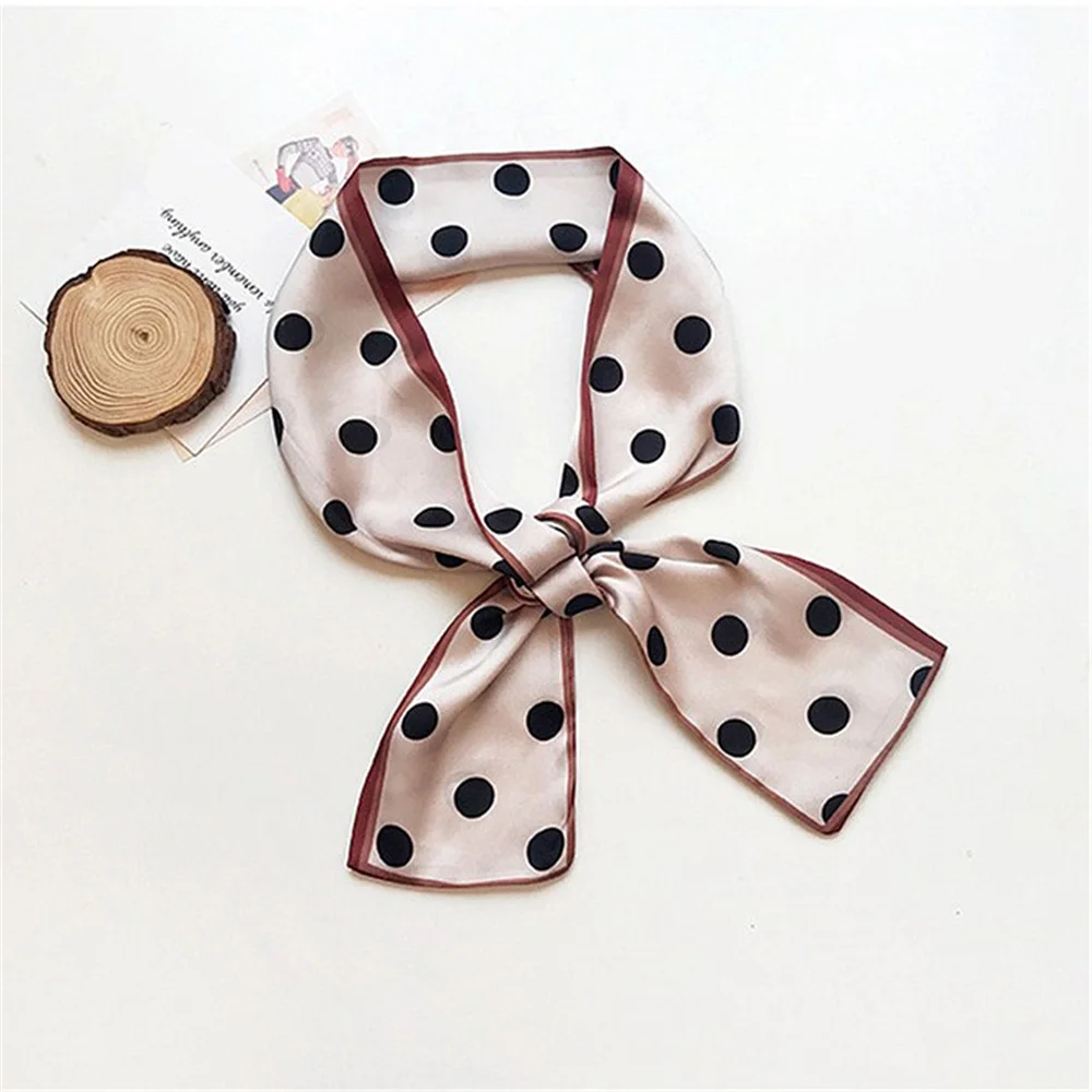 

High-grade Satin Versatile Dots Pattern Silk Scarf Professional Scarves Korea INS Fashion Sweet Elegant Scarf for Women Girls